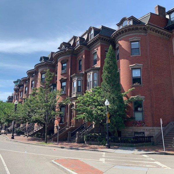 Biking through Boston, Massachusetts.