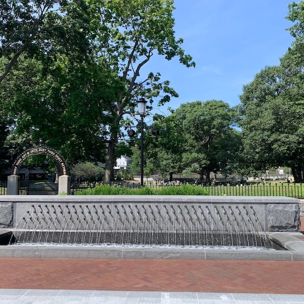 Fountain while biking through Quincy, Massachusetts