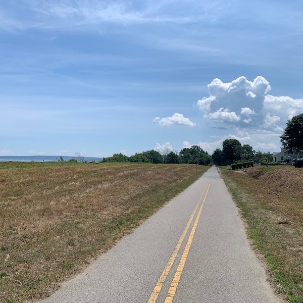 Biking from Boston to Plymouth.