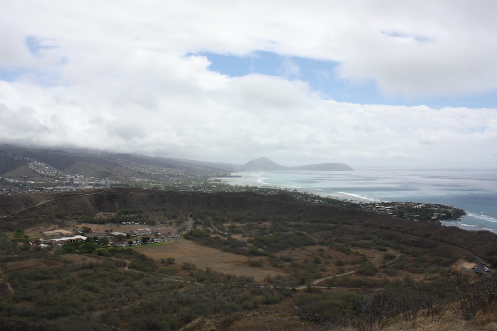 View from Diamond Head Summit Trail on Oahu, Hawaii