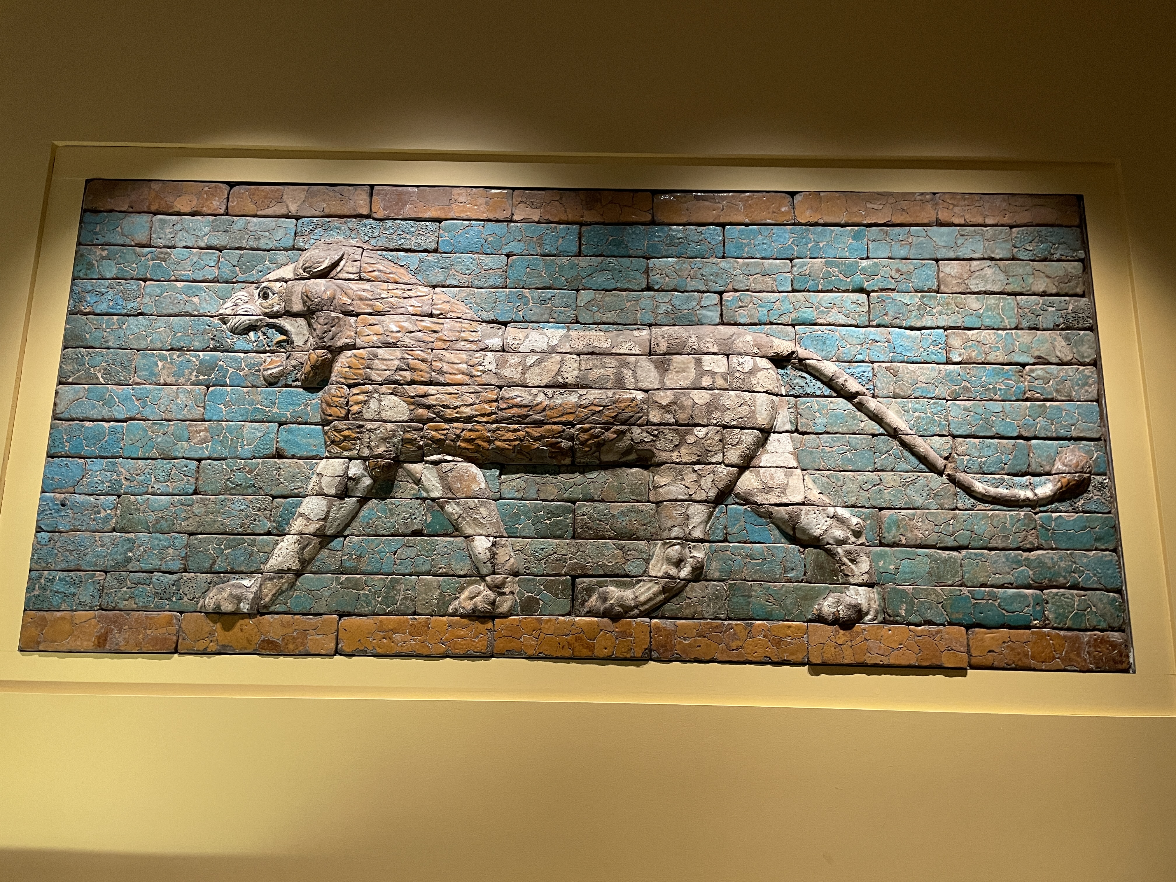 Near East Artwork with a Lion in the Museum of Fine Arts in Boston, Massachusetts