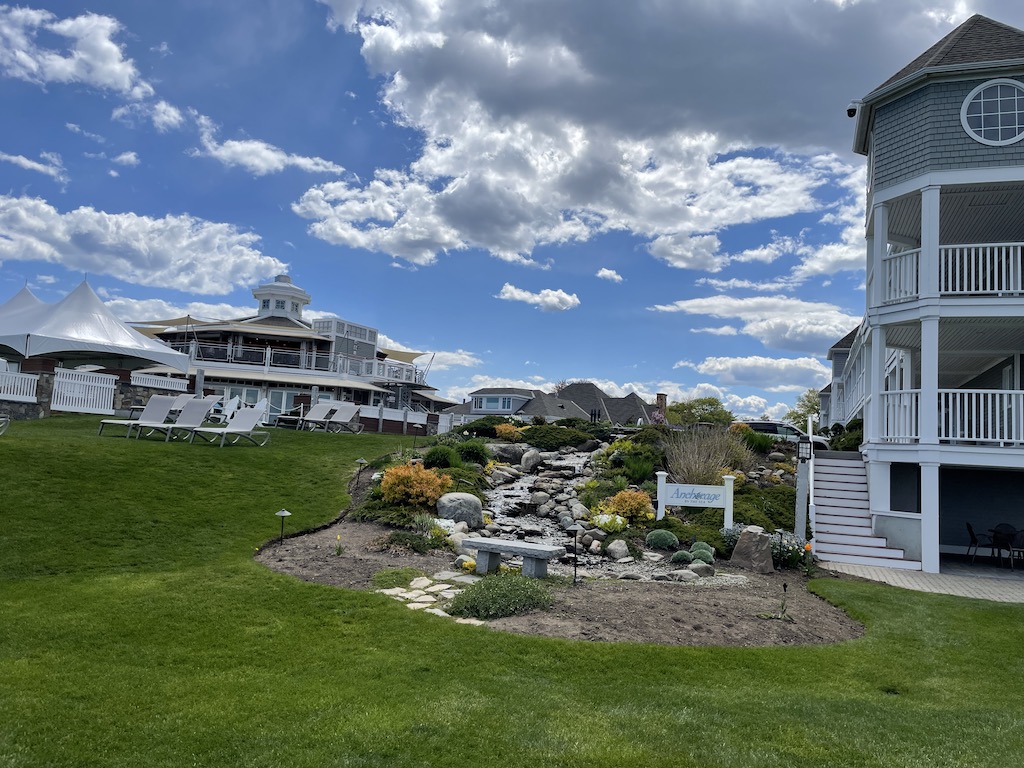 Hotel along the Coastal Walk in Ogunquit, Maine.