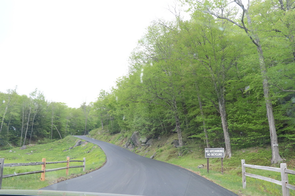 Driving Mount Washington State Park in New Hampshire.