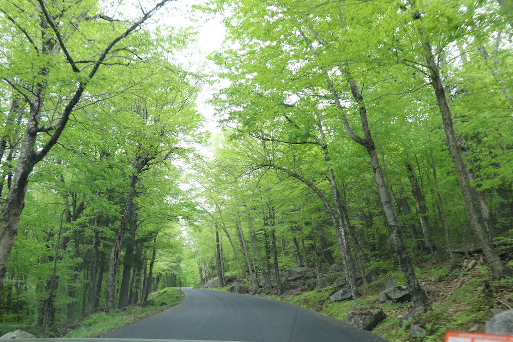 Driving Mount Washington State Park in New Hampshire.