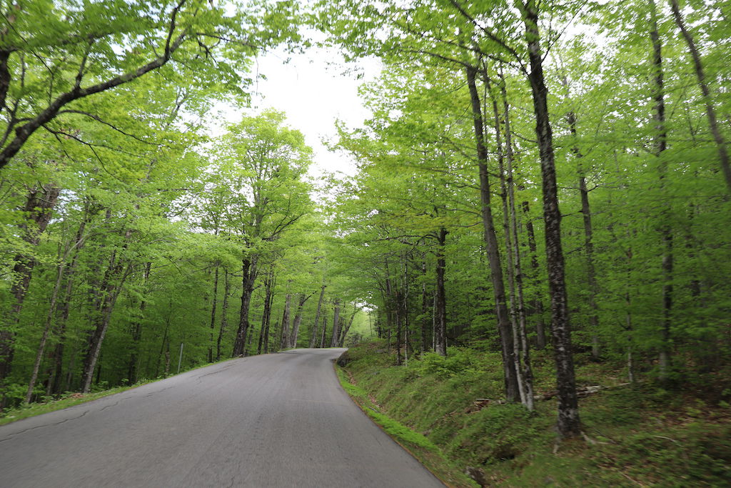 Driving Mount Washington State Park in New Hampshire.