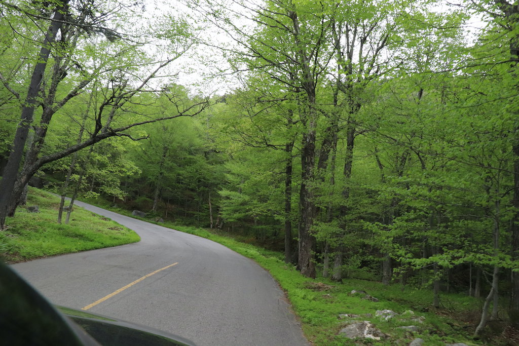 Driving Mount Washington State Park in New Hampshire.