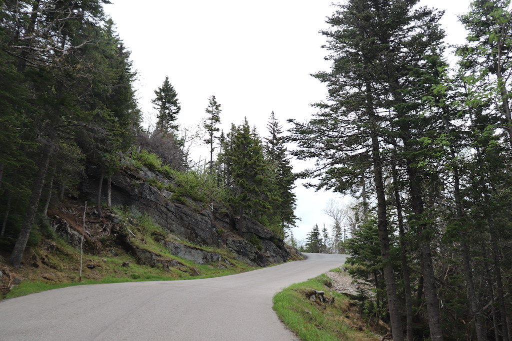 Driving Mount Washington State Park in New Hampshire.