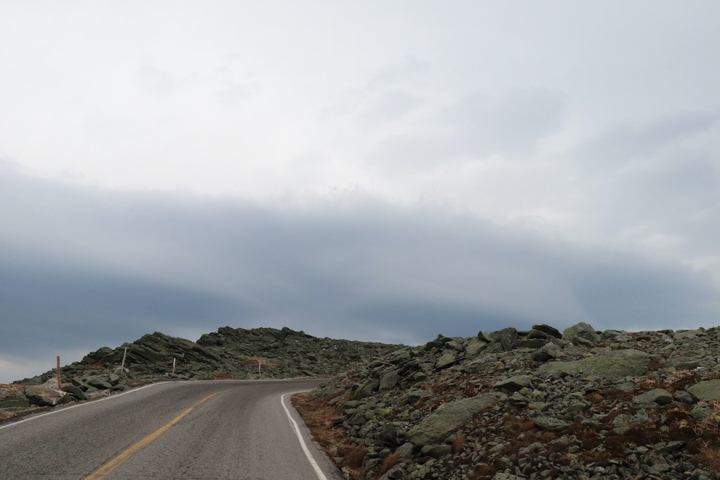 Driving Mount Washington State Park in New Hampshire.