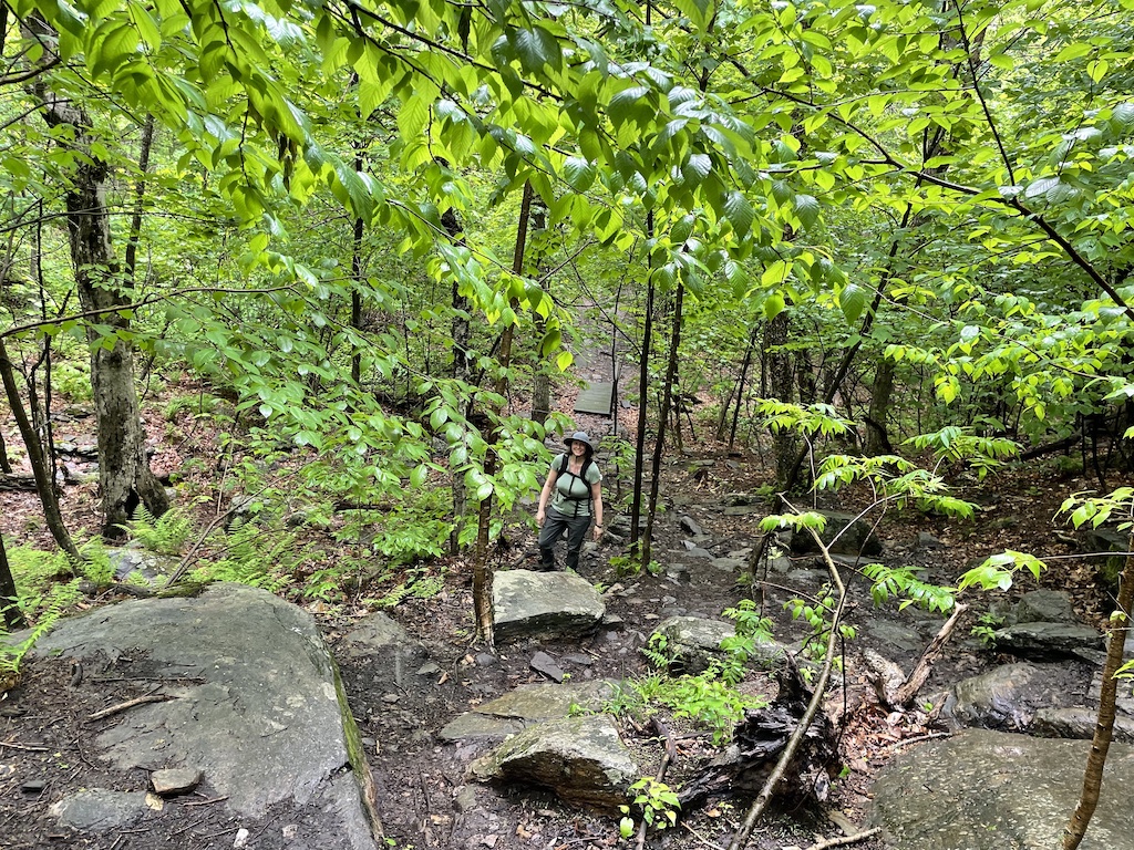Hiking Wachusett Mountain in Massachusetts.