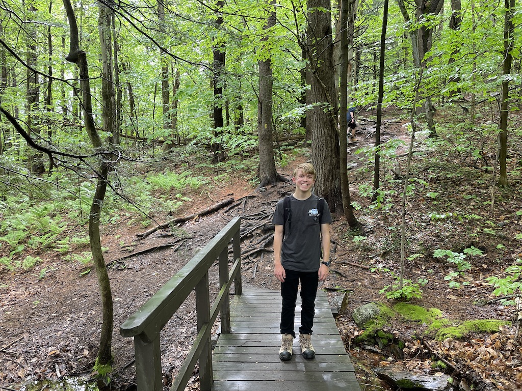 Hiking Wachusett Mountain in Massachusetts.