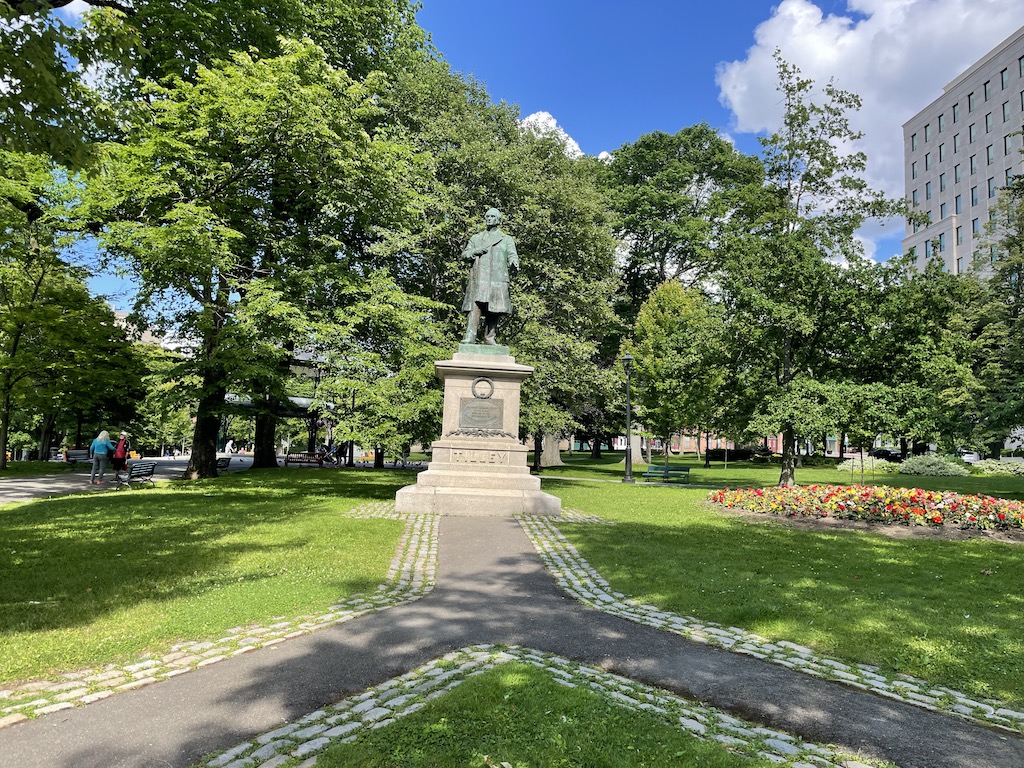 Statue in King's Square in Saint John, New Brunswick, Canada.