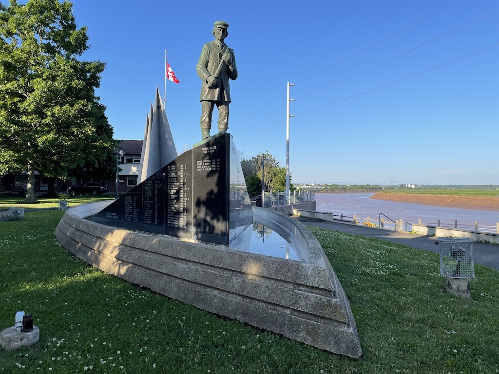Monument to Joseph Salter in Riverfront Park in Moncton, New Brunswick, Canada.