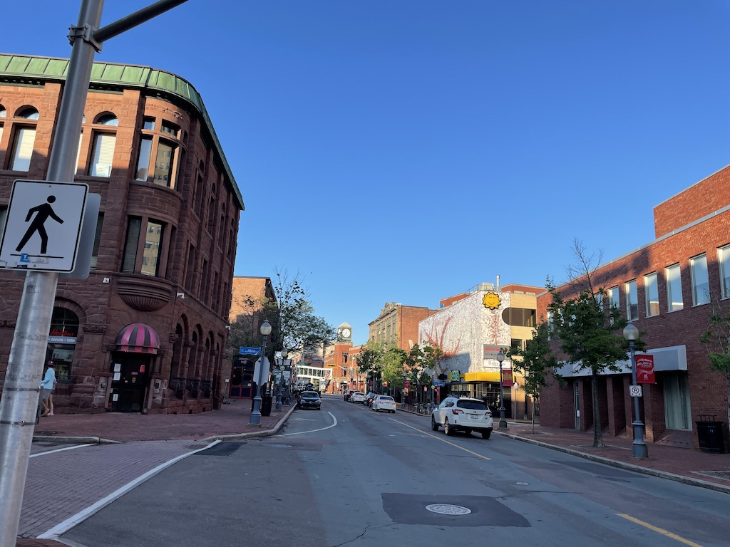 Walking through Moncton, New Brunswick, Canada.