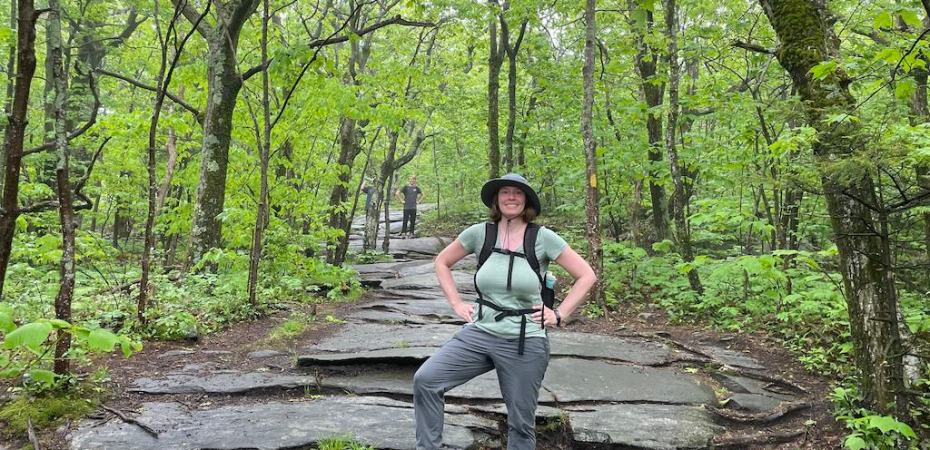 Hiking Wachusett Mountain in Massachusetts.