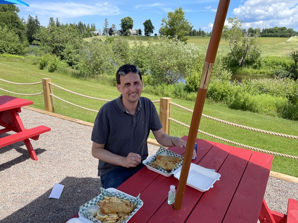Fish and chips for lunch on Prince Edward Island, Canada.