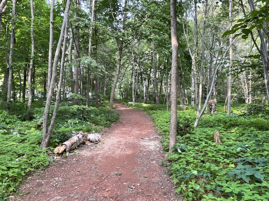 Exploring various walking paths at Anne of Green Gables Heritage Place in Cavendish, Prince Edward Island in Canada.
