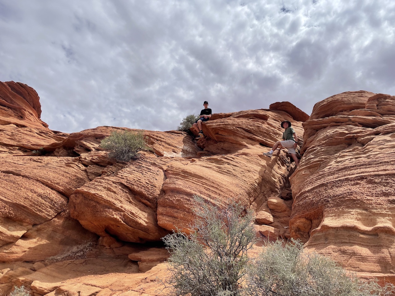 Hiking above Horseshoe Bend in Arizona
