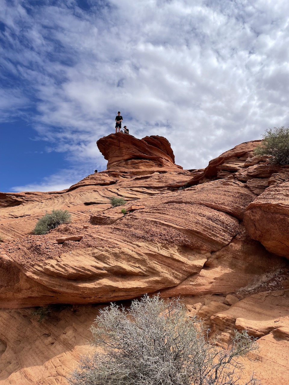 Hiking above Horseshoe Bend in Arizona