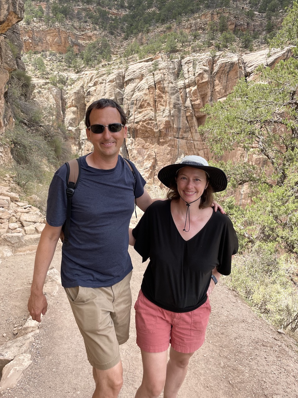 Hiking Bright Angel Trail in Grand Canyon National Park in Arizona