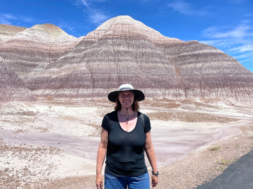 Hiking the Blue Mesa trail at Petrified Forest National Park