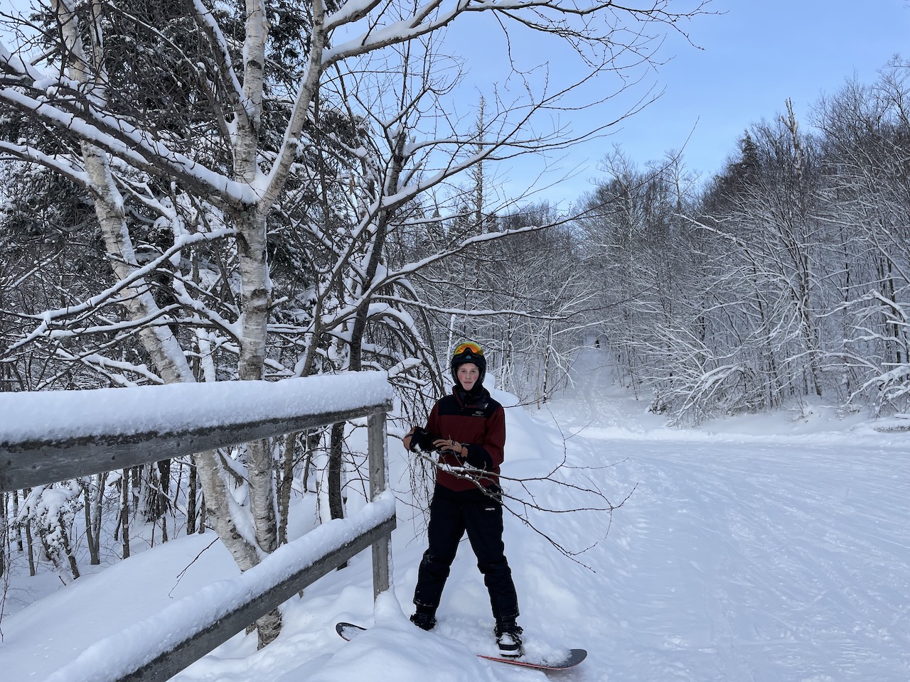 Snowboarding at Mont Tremblant, Canada.