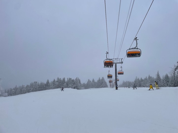 Sunburst Six ski lift at Okemo Mountain Resort in Vermont.