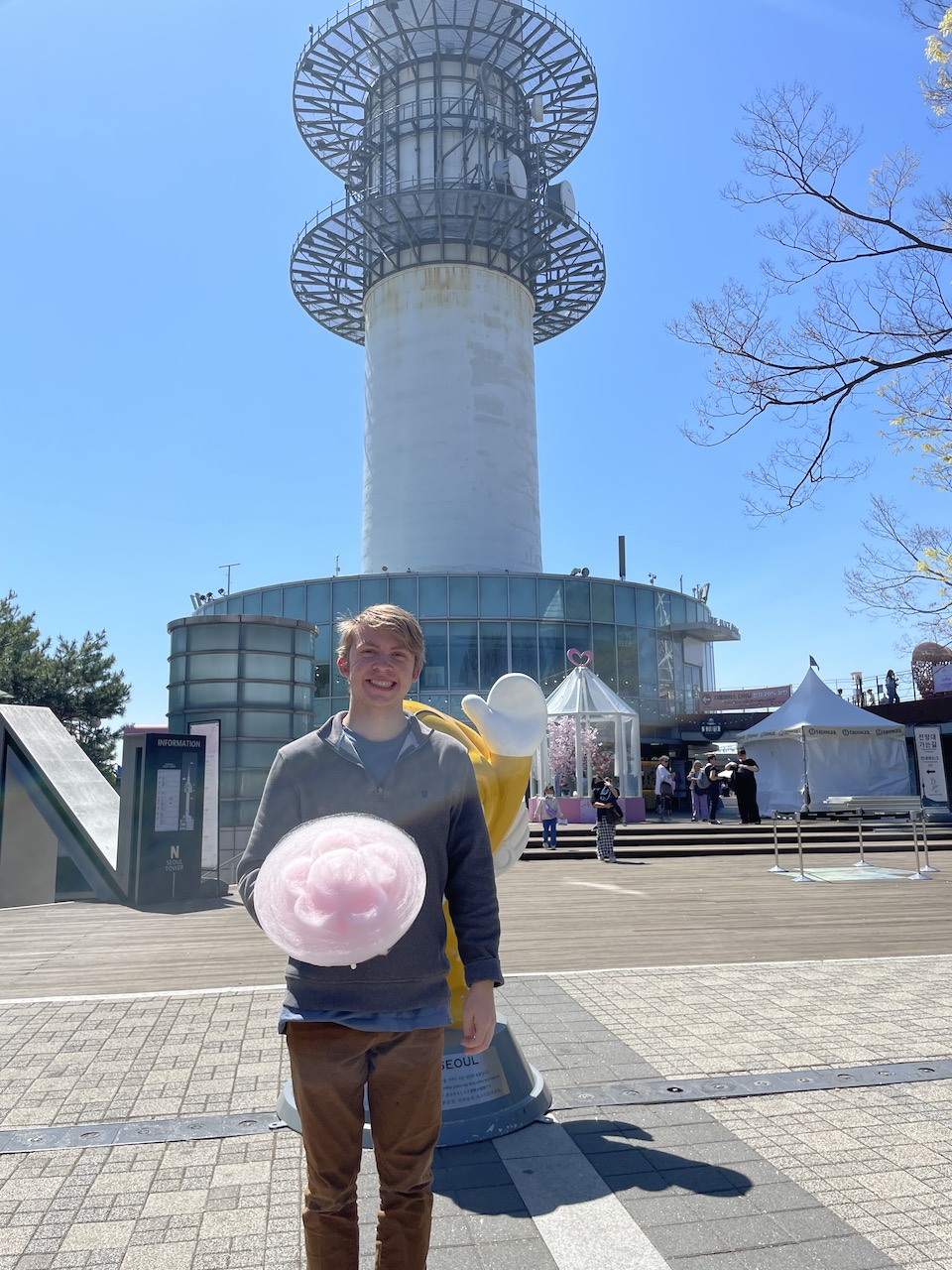 Cotton Candy at Base of North Seoul Tower in Namsan Park in Seoul, Korea